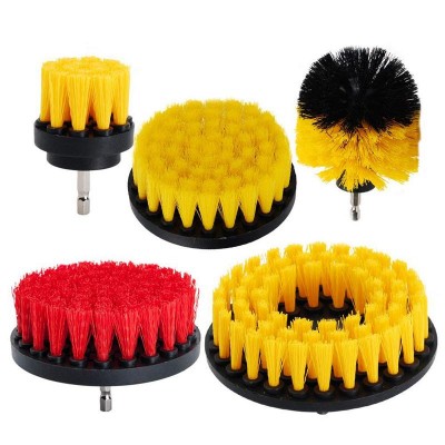 5PCS 2 inch 3 inch 4inch 5inch Drill Brush Soft Medium Bristle Scrub Attachments Cleaning Kit-Great for Cleaning Glass Tile