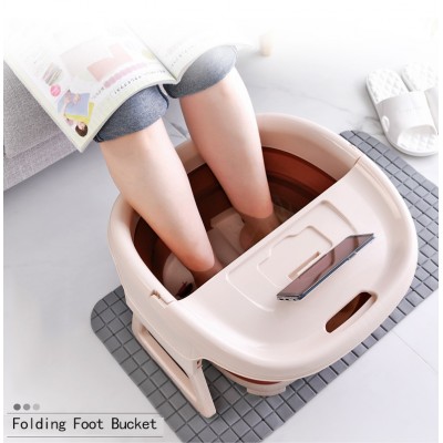 Foldable Footbath Plain Foaming Massage Bucket Foot Soaking Bucket Household Plastic Sauna Bathtub Pedicure Bath Water Bucket